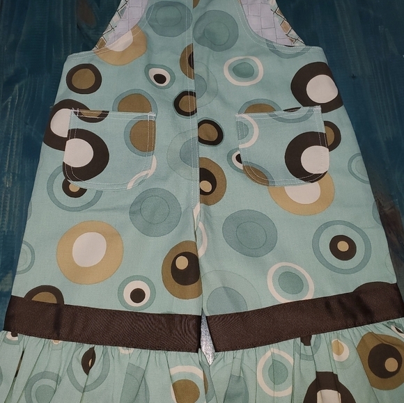 Ruffle Pant Overalls Blue & Brown NEW - Picture 8 of 9